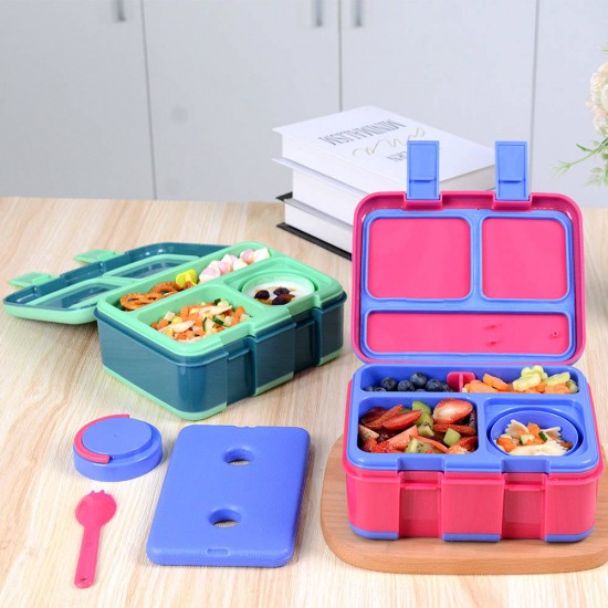 All In 1 Tiffin School Lunch Bento Box For Kids Bpa Free Lunch Box With Food Cup And Ice Pack, Pink Kids' Lunch Boxes All In 1 Tiffin School Lunch Bento Box For Kids Bpa Free Lunch Box With Food Cup And Ice Pack, Pink Kids' Lunch Boxes