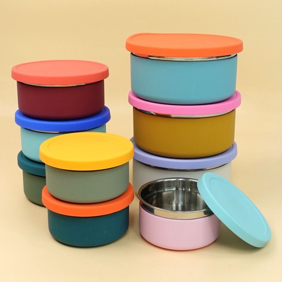 Wolfe Original Design Leakproof And Reusable Kids Lunch Bento Box Stainless Steel With Silicone Lids Wolfe Original Design Leakproof And Reusable Kids Lunch Bento Box Stainless Steel With Silicone Lids