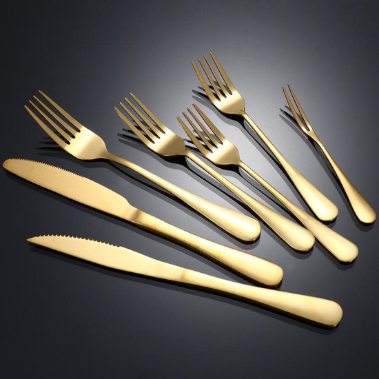 Wholesale Stainless Steel Cutleries Bulk Gold Flatware Fork Knife And Spoon Cutlery Party Dining Silverware Set Wholesale Stainless Steel Cutleries Bulk Gold Flatware Fork Knife And Spoon Cutlery Party Dining Silverware Set