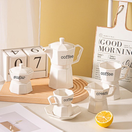 European Style Simple Luxury Coffee Sugar High Tea Cup Saucer Set European Style Simple Luxury Coffee Sugar High Tea Cup Saucer Set
