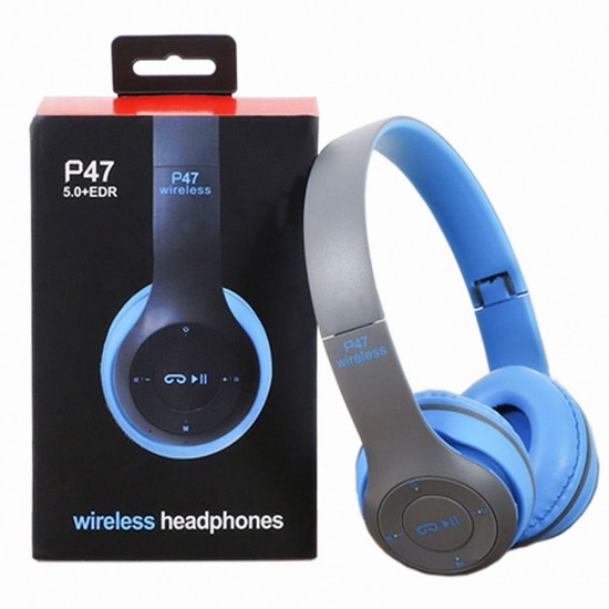 Headphones Wireless Blue Tooth P47 Earphone Foldable Headset for Mobile Phone or Computer Audifonos AUX Line TF Card Headphones Wireless Blue Tooth P47 Earphone Foldable Headset for Mobile Phone or Computer Audifonos AUX Line TF Card