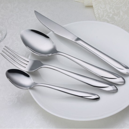 Royal Dinner Silver Spoon Fork Stainless Steel Cutlery Couple Cutlery. Royal Dinner Silver Spoon Fork Stainless Steel Cutlery Couple Cutlery.