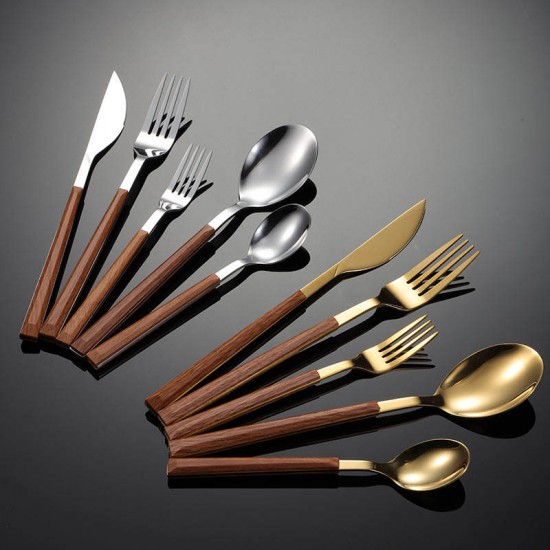 China Stainless Steel Cutlery Kitchen Knife Fork Spoon Wooden Handle Cutlery Set 1049001 China Stainless Steel Cutlery Kitchen Knife Fork Spoon Wooden Handle Cutlery Set 1049001