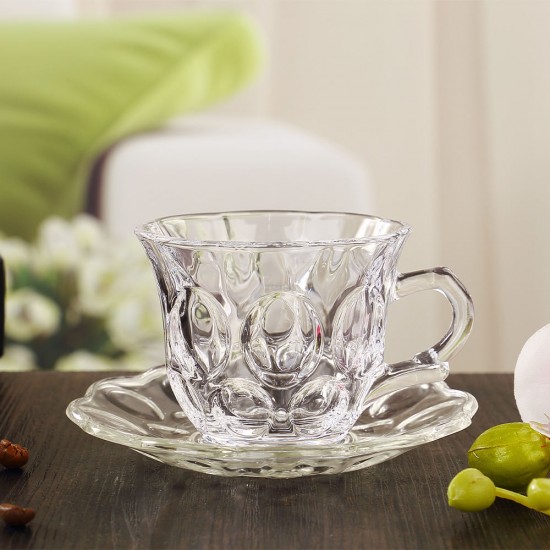 145ml 4.9oz DELI Wholesale Vintage Luxury Glass Clear Modern Tea Cup with Handle 145ml 4.9oz DELI Wholesale Vintage Luxury Glass Clear Modern Tea Cup with Handle