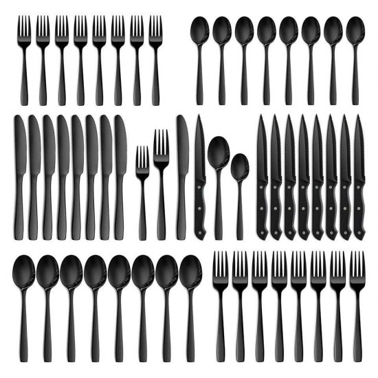 Amazing Hot Sell Silverware 36/48/72 Pieces Heavy Knife Spoon Fork Besteck Black Flatware Set Stainless Steel Cutlery Set Amazing Hot Sell Silverware 36/48/72 Pieces Heavy Knife Spoon Fork Besteck Black Flatware Set Stainless Steel Cutlery Set