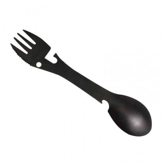 Stainless steel multifunctional 5 in 1 knife, fork and spoon outdoor picnic integrated camping convenient tableware Stainless steel multifunctional 5 in 1 knife, fork and spoon outdoor picnic integrated camping convenient tableware