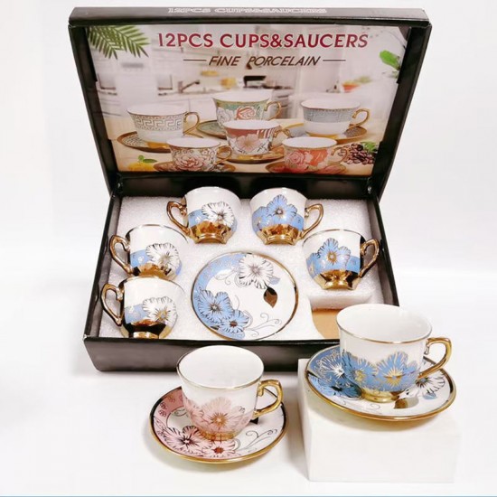 2023 New Arrival Gift Box 6 Cups& 6 Saucers Tea Cup and Saucer Set Vintage Porcelain Tea Sets Ceramics Cups 2023 New Arrival Gift Box 6 Cups& 6 Saucers Tea Cup and Saucer Set Vintage Porcelain Tea Sets Ceramics Cups