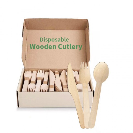 Best Seller Eco-Friendly Natural Wooden Disposable Cutlery Set Includes Knife Fork Spoon for Travel with Kraft Lunch Box Best Seller Eco-Friendly Natural Wooden Disposable Cutlery Set Includes Knife Fork Spoon for Travel with Kraft Lunch Box
