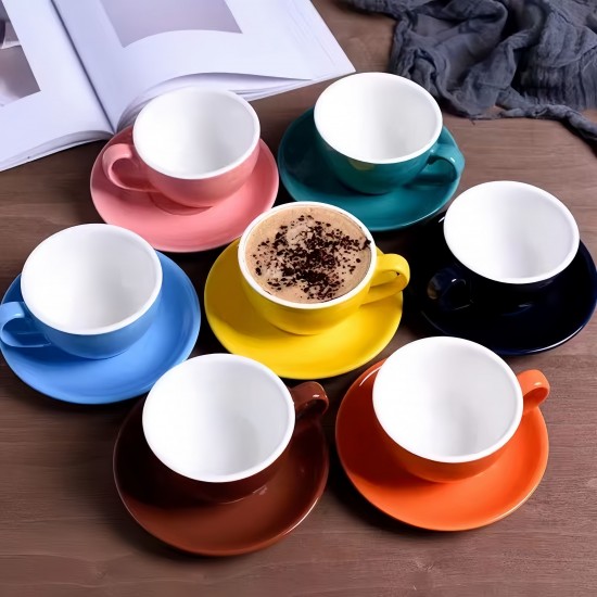Classic 220ml Ceramic Teacup and Tea Tray Set Simple Design Glass Porcelain Cup for Coffee and Tea Drinkware Classic 220ml Ceramic Teacup and Tea Tray Set Simple Design Glass Porcelain Cup for Coffee and Tea Drinkware