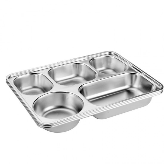 Indonesia Exclusive 28x22cm 304 Stainless Steel 5 Compartments Rectangle Factory Direct Lunch Box with Lid Set Indonesia Exclusive 28x22cm 304 Stainless Steel 5 Compartments Rectangle Factory Direct Lunch Box with Lid Set