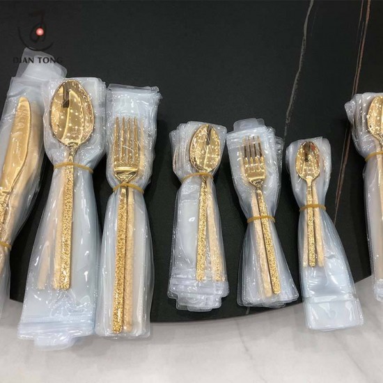 Luxury Vintage Modern Stainless Steel Gold Flatware Set Fork Spoon Knife Full Set Of Cutlery Set For Wedding Restaurant Events Luxury Vintage Modern Stainless Steel Gold Flatware Set Fork Spoon Knife Full Set Of Cutlery Set For Wedding Restaurant Events