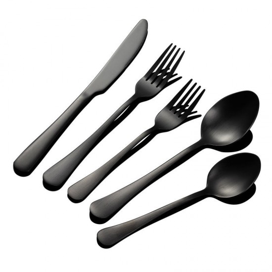 Wedding Restaurant Cutlery Set Knife Spoon Fork Cutlery Black Tableware Set Wedding Restaurant Cutlery Set Knife Spoon Fork Cutlery Black Tableware Set