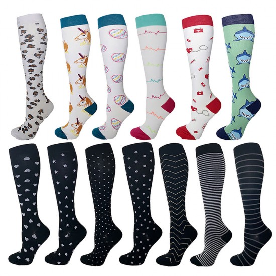 Hot Sale New Arrival Designs Knee High Socks Custom logo Nurse Compression Socks for Men Women