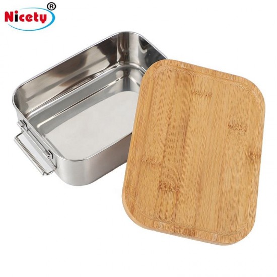 High Quality 1200ML Food Grade SUS304 Food Container Tiffin Box Bento Stainless Steel Lunch Box With Bamboo Lid High Quality 1200ML Food Grade SUS304 Food Container Tiffin Box Bento Stainless Steel Lunch Box With Bamboo Lid