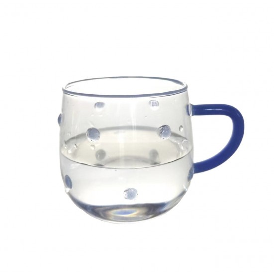 Wholesale High Borosilicate Tea Coffee Mug Brown Handmade Glass Cup Handle Dot Color Heat Resistant Borosilicate Accessories Wholesale High Borosilicate Tea Coffee Mug Brown Handmade Glass Cup Handle Dot Color Heat Resistant Borosilicate Accessories