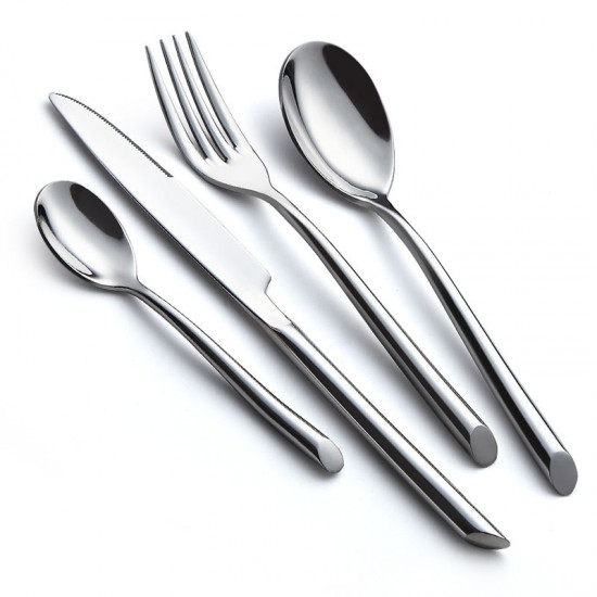 Customizable Logo Cutlery Sets Luxury High Quality Stainless Steel Knife Fork Spoon Flatware Sets Silver Cutlery Set for Hotel Customizable Logo Cutlery Sets Luxury High Quality Stainless Steel Knife Fork Spoon Flatware Sets Silver Cutlery Set for Hotel