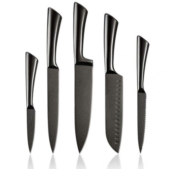 Super Sharp 5pcs Hollow Handle Black Coating Kitchen Knife Set Stainless Steel Chef Knives Set Super Sharp 5pcs Hollow Handle Black Coating Kitchen Knife Set Stainless Steel Chef Knives Set