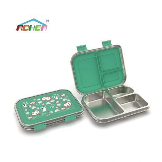 Aohea Hot New Product Multi-functional Use 304 Three Compartment Stainless Steel lunch box Leakproof Kids Metal Bento lunch box Aohea Hot New Product Multi-functional Use 304 Three Compartment Stainless Steel lunch box Leakproof Kids Metal Bento lunch box