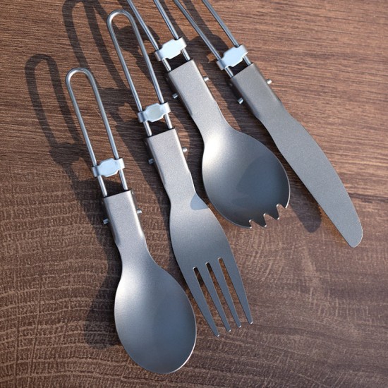 Titanium Spoon Fork Knife Cutlery Sets Portable tableware for Outdoor Camping Equipment camping cutlery set Titanium Spoon Fork Knife Cutlery Sets Portable tableware for Outdoor Camping Equipment camping cutlery set