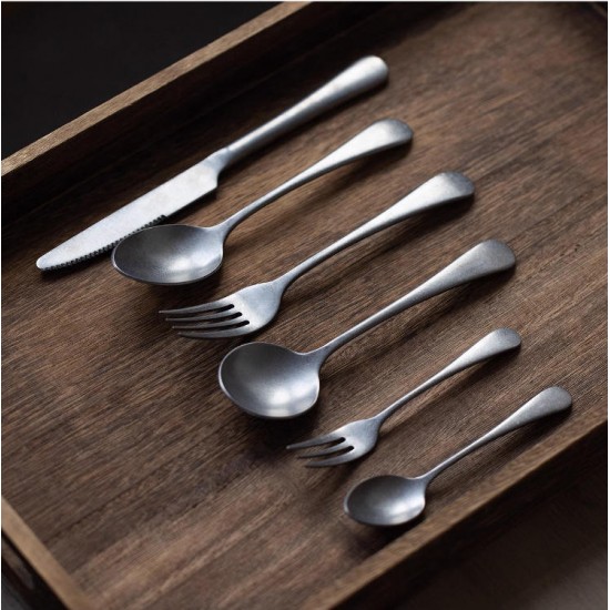 Cutlery Set Retro Tableware Stainless Steel Dessert Spoon Silverware Dinnerware Set Kitchen Utensil Knife Fork Spoon Cutlery Set Retro Tableware Stainless Steel Dessert Spoon Silverware Dinnerware Set Kitchen Utensil Knife Fork Spoon