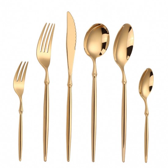 Ballet Shiny Gold Stainless Steel Flatware Golden Metal Dinner Knife And Fork And Spoon For Hotel And Restaurant Cutlery Ballet Shiny Gold Stainless Steel Flatware Golden Metal Dinner Knife And Fork And Spoon For Hotel And Restaurant Cutlery