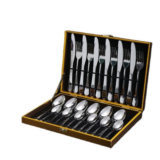 low moq 24 pcs 1010 luxury cutlery set 410 plated gold flatware stainless steel knife fork and spoon dinnerware with wooden box low moq 24 pcs 1010 luxury cutlery set 410 plated gold flatware stainless steel knife fork and spoon dinnerware with wooden box