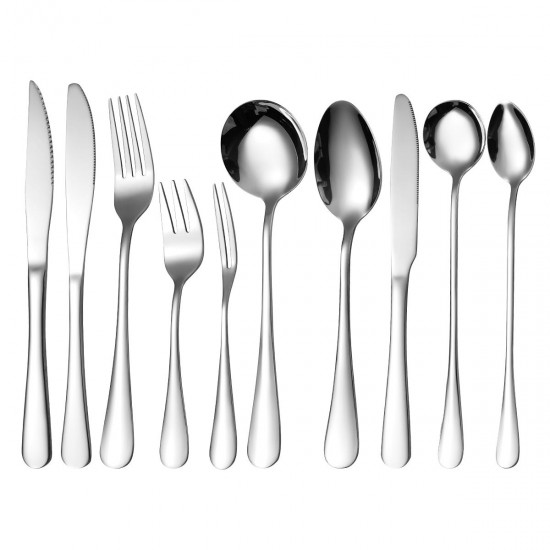 24-Piece Stainless Steel Tableware Set Gold & Silver Mirror Knife Fork Spoon for Cooking for Restaurants and Weddings 24-Piece Stainless Steel Tableware Set Gold & Silver Mirror Knife Fork Spoon for Cooking for Restaurants and Weddings